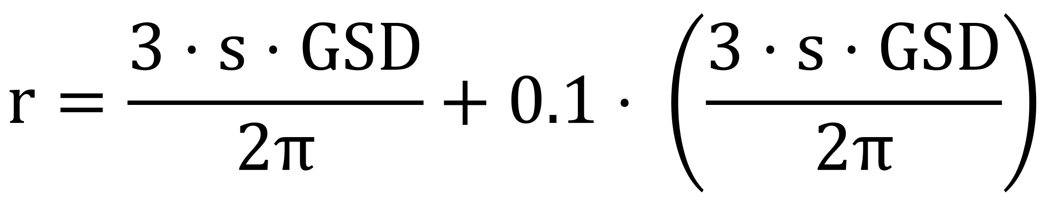 Radius calculation